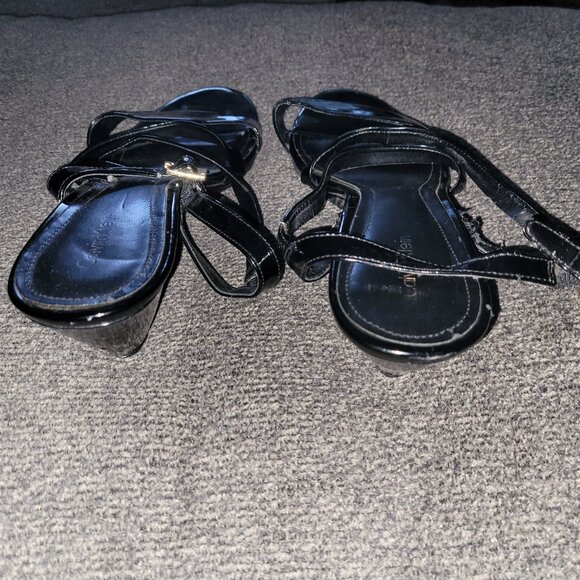 COPY - Calvin Klein Black Wedge Strappy Sandals 2.5" Heel - Picture 2 of 12